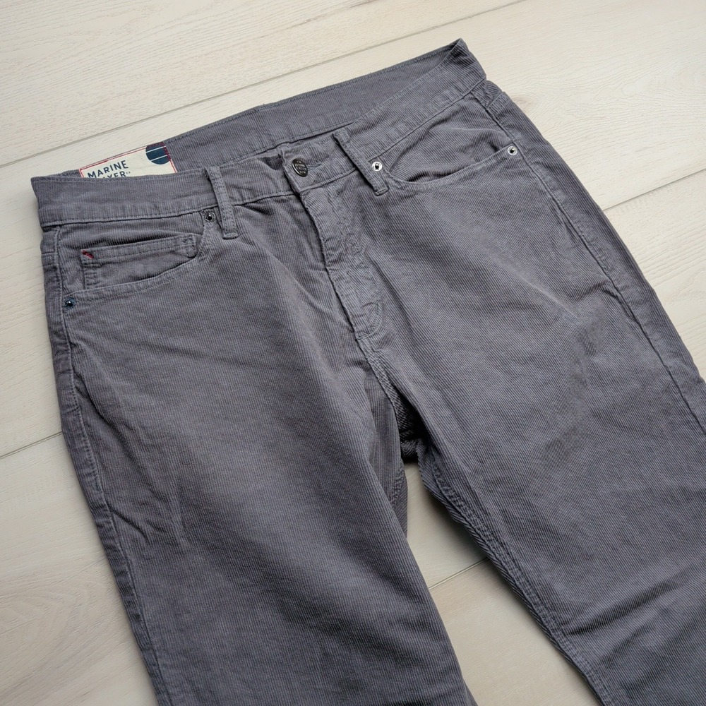 Marine Layer Corduroy Pants Mens 34x32 (Fits 32x32) Slim Straight Gray Stretch‎